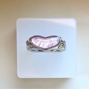 Sterling Silver Pink Heart Gemstone Ring